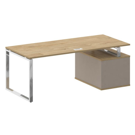 Shift Стол руководителя с опорной тумбой, левый SK.SRT-200 (L) Тиквуд Светлый/Капучино 2000*904*753