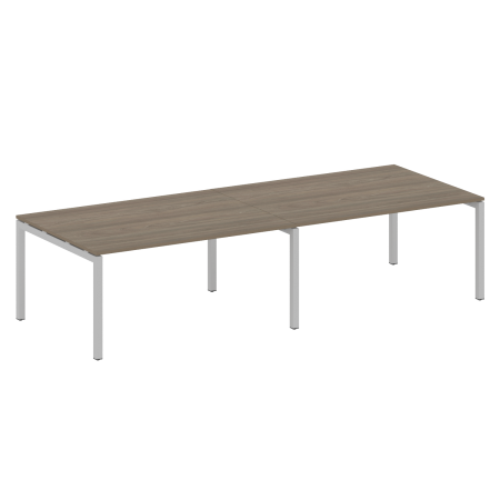 Metal System Quattro Переговорный стол (2 столешницы) на П-образном м/к 50БП.ПРГ-2.4 Вяз Благородный/Металл Серый 3200*1235*750