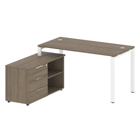 Metal System Рабочая станция с тумбой на П-образном м/к БП.РС-СТС-2.3 (L) Вяз Благородный/Металл Белый 1500*1520*750 Metal System Рабочая станция с тумбой на П-образном м/к БП.РС-СТС-2.3 (L) Вяз Благородный/Металл Белый 1500*1520*750