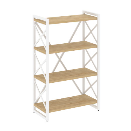 Loft Стеллаж на рег. опорах-4 полки VR.L-MST.O-4.8 Тиквуд Светлый/Металл Белый 800*400*1280