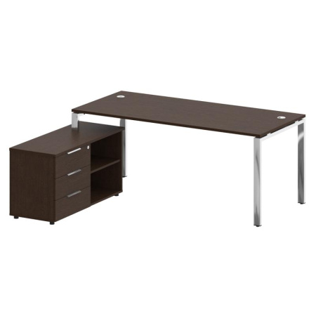 Metal System Direct Стол руковод. с тумбой БГ.СРТ-5.8 (L) Венге Цаво/Нержавеющая Сталь 1900*1620*750 Metal System Direct Стол руковод. с тумбой БГ.СРТ-5.8 (L) Венге Цаво/Нержавеющая Сталь 1900*1620*750