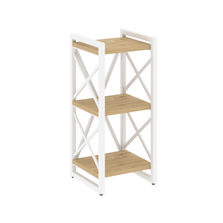 Loft Стеллаж на рег. опорах-3 полки VR.L-MST.O-3.4 Тиквуд Светлый/Металл Белый 400*400*910
