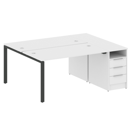 Metal System Рабочая станция с тумбой на П-образном м/к БП.РС-СТП-2.3 Белый/Металл Антрацит 1812*1475*750 Metal System Рабочая станция с тумбой на П-образном м/к БП.РС-СТП-2.3 Белый/Металл Антрацит 1812*1475*750