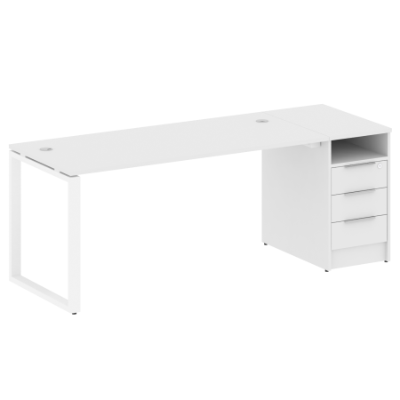 Metal System Рабочая станция с тумбой на О-образном м/к БО.РС-СТП-1.4 Белый/Металл Белый 2012*720*750 Metal System Рабочая станция с тумбой на О-образном м/к БО.РС-СТП-1.4 Белый/Металл Белый 2012*720*750