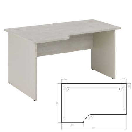 New Line NLN36315521 Стол эргономичный левый 1500x900x750 дуб шамони светлый New Line NLN36315521 Стол эргономичный левый 1500x900x750 дуб шамони светлый