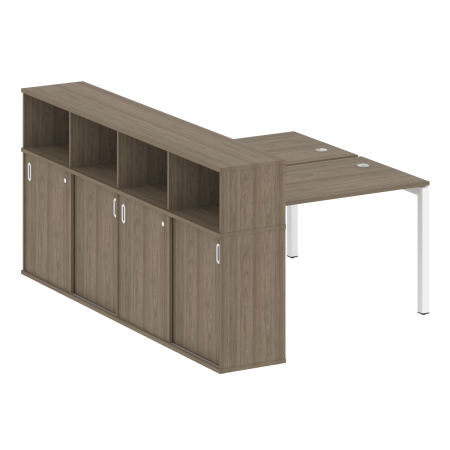 Metal System Quattro Рабочая станция с шкафом-купе на П-образном м/к 50БП.РС-СШК-4.2 Т Вяз Благородный/Металл Белый 1610*2332*1098 Metal System Quattro Рабочая станция с шкафом-купе на П-образном м/к 50БП.РС-СШК-4.2 Т Вяз Благородный/Металл Белый 1610*2332*1098