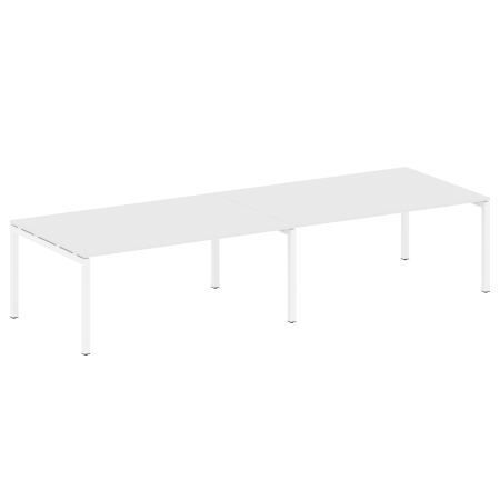 Metal System Quattro Переговорный стол (2 столешницы) на П-образном м/к 50БП.ПРГ-2.5 Белый/Металл Белый 3600*1235*750