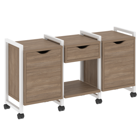 Loft Тумба на колесных опорах VR.L-TN-7.K Дуб Аризона/Металл Белый 1440*460*767 Loft Тумба на колесных опорах VR.L-TN-7.K Дуб Аризона/Металл Белый 1440*460*767