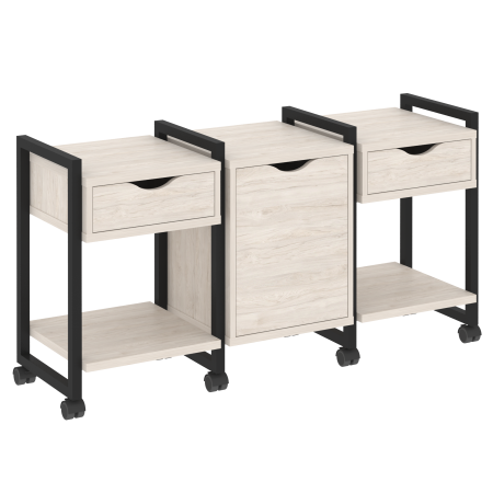 Loft Тумба на колесных опорах VR.L-TN-6.K Денвер Светлый/Металл Черный 1440*460*767