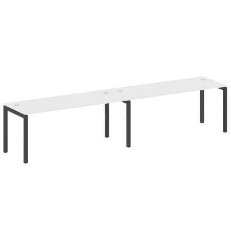 Metal System Quattro Рабочая станция на 2 места на П-образном м/к 50БП.СМ-2.5 Белый/Металл Антрацит 3600*720*750