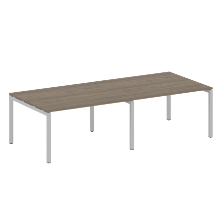 Metal System Quattro Переговорный стол (2 столешницы) на П-образном м/к 50БП.ПРГ-2.3 Вяз Благородный/Металл Серый 2800*1235*750