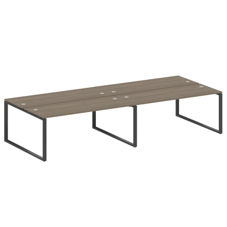 Metal System Рабочая станция на 4 места на О-образном м/к БО.СМ-4.5 Вяз Благородный/Металл Антрацит 3600*1475*750 Metal System Рабочая станция на 4 места на О-образном м/к БО.СМ-4.5 Вяз Благородный/Металл Антрацит 3600*1475*750