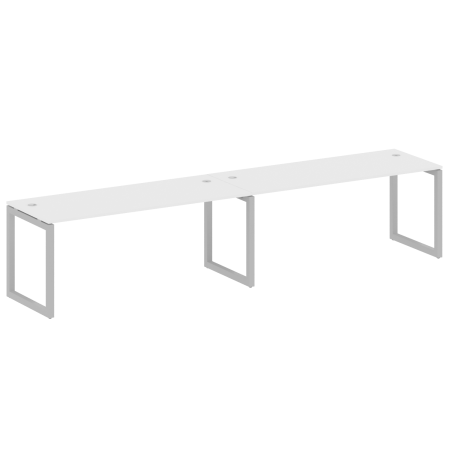 Metal System Quattro Рабочая станция на 2 места на О-образном м/к 50БО.СМ-2.5 Белый/Металл Серый 3600*720*750 Metal System Quattro Рабочая станция на 2 места на О-образном м/к 50БО.СМ-2.5 Белый/Металл Серый 3600*720*750