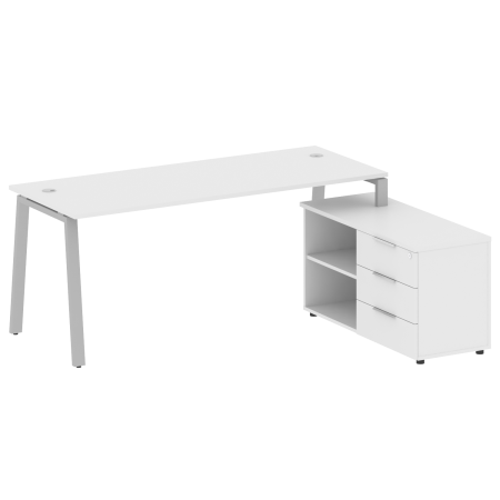 Metal System Рабочая станция с тумбой на А-образном м/к БА.РС-СТС-2.5 (R) Белый/Металл Серый 1900*1520*750 Metal System Рабочая станция с тумбой на А-образном м/к БА.РС-СТС-2.5 (R) Белый/Металл Серый 1900*1520*750