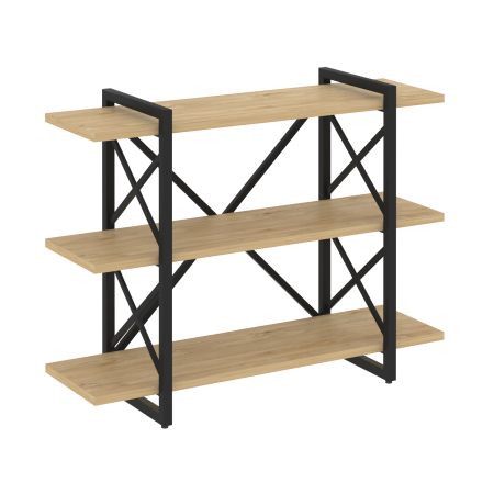 Loft Стеллаж на рег. опорах-3 полки VR.L-MST.O-3.8V Тиквуд Светлый/Металл Черный 1200*400*910
