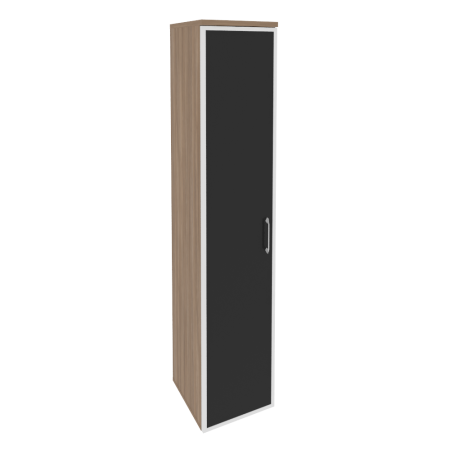 Onix Шкаф высокий узкий левый O.SU-1.10 R (L) black Дуб Аризона/Стекло Black 400*420*1977