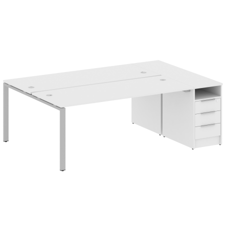 Metal System Рабочая станция с тумбой на П-образном м/к БП.РС-СТП-2.5 Белый/Металл Серый 2212*1475*750 Metal System Рабочая станция с тумбой на П-образном м/к БП.РС-СТП-2.5 Белый/Металл Серый 2212*1475*750