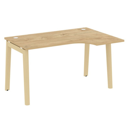 Onix Wood Стол эргономичный правый OW.SA-2 (R) Тиквуд Светлый/Дуб Светлый/Металл Белый 1380*980*750 (720/460)