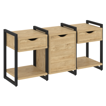 Loft Тумба на регулируемых опорах VR.L-TN-6.O Тиквуд Светлый/Металл Черный 1440*460*719