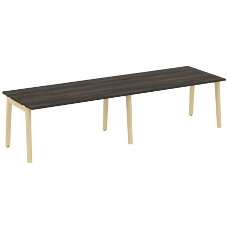 Onix Wood Стол переговорный (2 столешницы) OW.PRG-2.4 Дуб Мали/Дуб Светлый/Металл Белый 3160*980*750