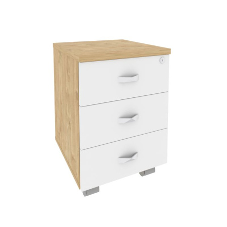 Onix Direct Тумба мобильная O.TM-3 Тиквуд Светлый/Белый Бриллиант 432*460*611 Onix Direct Тумба мобильная O.TM-3 Тиквуд Светлый/Белый Бриллиант 432*460*611