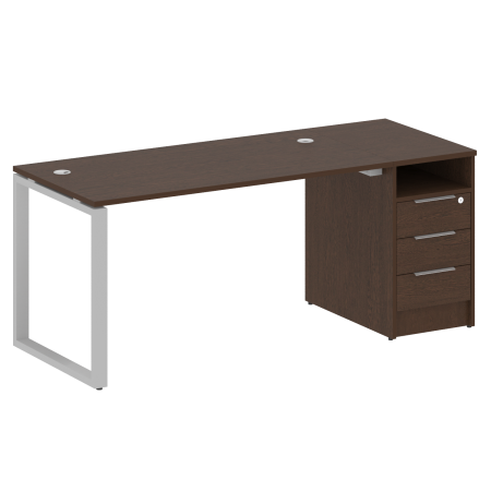 Metal System Рабочая станция с тумбой на О-образном м/к БО.РС-СТП-1.3 Венге Цаво/Металл Серый 1812*720*750 Metal System Рабочая станция с тумбой на О-образном м/к БО.РС-СТП-1.3 Венге Цаво/Металл Серый 1812*720*750