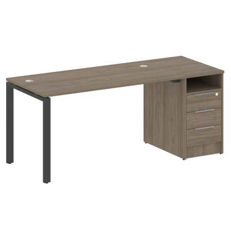 Metal System Рабочая станция с тумбой на П-образном м/к БП.РС-СТП-1.3 Вяз Благородный/Металл Антрацит 1812*720*750 Metal System Рабочая станция с тумбой на П-образном м/к БП.РС-СТП-1.3 Вяз Благородный/Металл Антрацит 1812*720*750