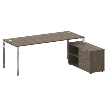 Metal System Direct Стол руковод. с тумбой БГ.СРТ-6.8 (R) Вяз Благородный/Нержавеющая Сталь 2100*1620*750 Metal System Direct Стол руковод. с тумбой БГ.СРТ-6.8 (R) Вяз Благородный/Нержавеющая Сталь 2100*1620*750