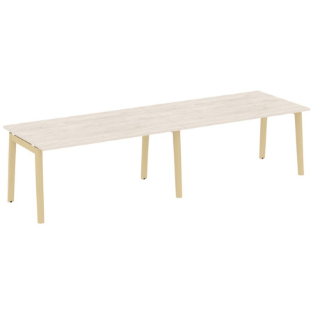 Onix Wood Стол переговорный (2 столешницы) OW.PRG-2.4 Денвер Светлый/Дуб Светлый/Металл Белый 3160*980*750
