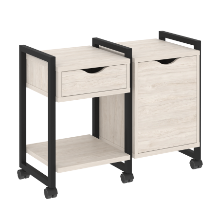 Loft Тумба на колесных опорах VR.L-TN-3.K Денвер Светлый/Металл Черный 970*460*767