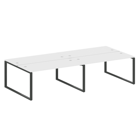 Metal System Рабочая станция на 4 места на О-образном м/к БО.СМ-4.4 Белый/Металл Антрацит 3200*1475*750 Metal System Рабочая станция на 4 места на О-образном м/к БО.СМ-4.4 Белый/Металл Антрацит 3200*1475*750