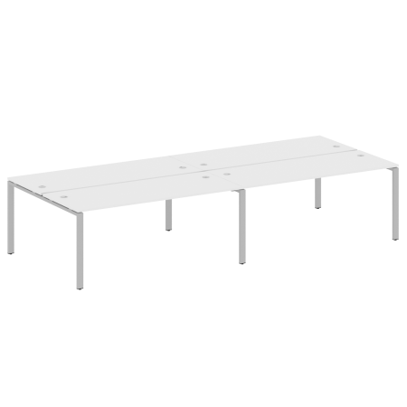 Metal System Рабочая станция на 4 места на П-образном м/к БП.СМ-4.5 Белый/Металл Серый 3600*1475*750 Metal System Рабочая станция на 4 места на П-образном м/к БП.СМ-4.5 Белый/Металл Серый 3600*1475*750