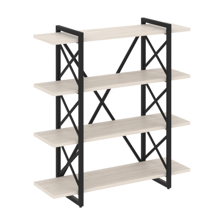 Loft Стеллаж на рег. опорах-4 полки VR.L-MST.O-4.8V Денвер Светлый/Металл Черный 1200*400*1280