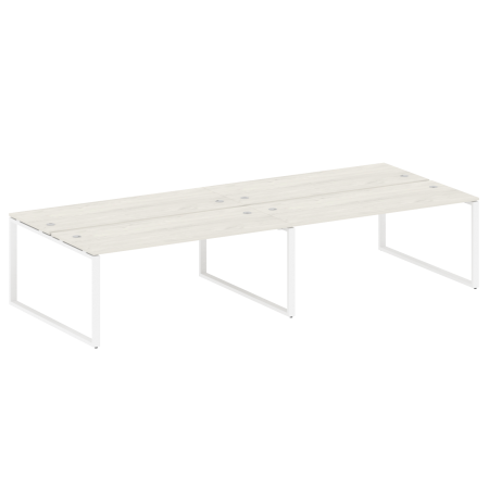 Metal System Рабочая станция на 4 места на О-образном м/к БО.СМ-4.5 Дуб Наварра/Металл Белый 3600*1475*750 Metal System Рабочая станция на 4 места на О-образном м/к БО.СМ-4.5 Дуб Наварра/Металл Белый 3600*1475*750