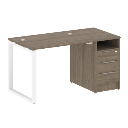 Metal System Рабочая станция с тумбой на О-образном м/к БО.РС-СТП-1.1 Вяз Благородный/Металл Белый 1412*720*750 Metal System Рабочая станция с тумбой на О-образном м/к БО.РС-СТП-1.1 Вяз Благородный/Металл Белый 1412*720*750