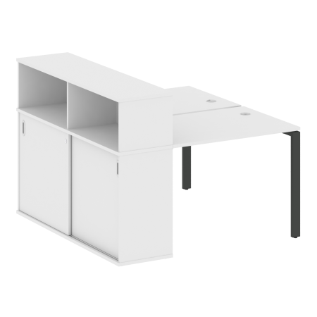 Metal System Рабочая станция с шкафом-купе на П-образном м/к БП.РС-СШК-2.1 Т Белый/Металл Антрацит 1410*1475*1098 Metal System Рабочая станция с шкафом-купе на П-образном м/к БП.РС-СШК-2.1 Т Белый/Металл Антрацит 1410*1475*1098