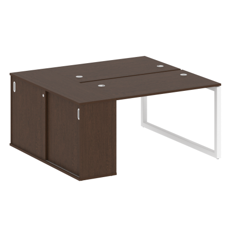 Metal System Quattro Рабочая станция с шкафом-купе на О-образном м/к 50БО.РС-СШК-1.2 Т Венге Цаво/Металл Белый 1610*1475*750