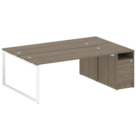 Metal System Рабочая станция с тумбой на О-образном м/к БО.РС-СТП-2.5 Вяз Благородный/Металл Белый 2212*1475*750 Metal System Рабочая станция с тумбой на О-образном м/к БО.РС-СТП-2.5 Вяз Благородный/Металл Белый 2212*1475*750