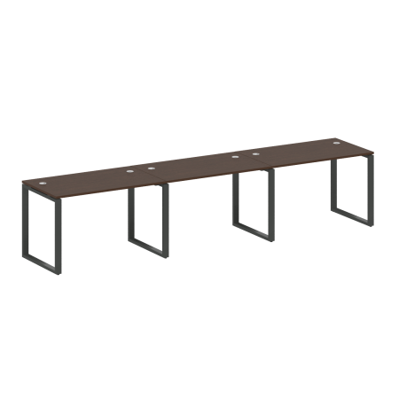 Metal System Рабочая станция на 3 места на О-образном м/к БО.СМ-3.2 Венге Цаво/Металл Антрацит 3600*720*750 Metal System Рабочая станция на 3 места на О-образном м/к БО.СМ-3.2 Венге Цаво/Металл Антрацит 3600*720*750