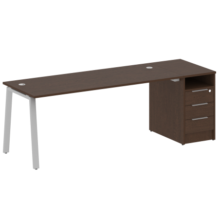 Metal System Рабочая станция с тумбой на А-образном м/к БА.РС-СТП-1.5 Венге Цаво/Металл Серый 2212*720*750 Metal System Рабочая станция с тумбой на А-образном м/к БА.РС-СТП-1.5 Венге Цаво/Металл Серый 2212*720*750