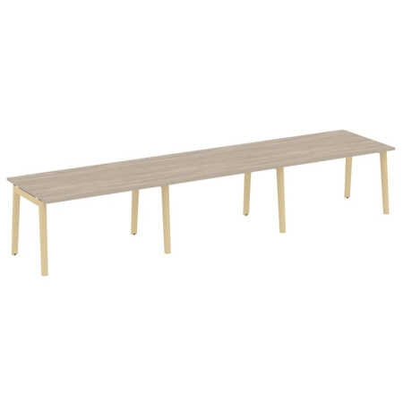 Onix Wood Стол переговорный (3 столешницы) OW.PRG-3.3 Дуб Аттик/Дуб Светлый/Металл Белый 4140*980*750