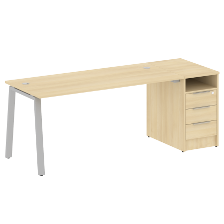 Metal System Рабочая станция с тумбой на А-образном м/к БА.РС-СТП-1.4 Акация Лорка/Металл Серый 2012*720*750 Metal System Рабочая станция с тумбой на А-образном м/к БА.РС-СТП-1.4 Акация Лорка/Металл Серый 2012*720*750