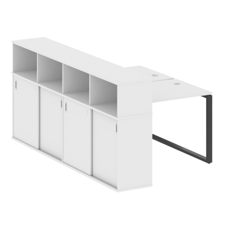 Metal System Рабочая станция с шкафом-купе на О-образном м/к БО.РС-СШК-4.1 Т Белый/Металл Антрацит 1410*2332*1098 Metal System Рабочая станция с шкафом-купе на О-образном м/к БО.РС-СШК-4.1 Т Белый/Металл Антрацит 1410*2332*1098