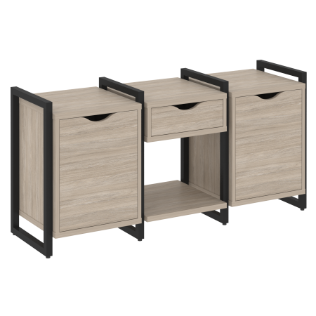 Loft Тумба на регулируемых опорах VR.L-TN-7.O Дуб Аттик/Металл Черный 1440*460*719