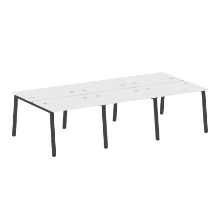 Metal System Рабочая станция на 6 мест на А-образном м/к БА.СМ-6.1 Белый/Металл Антрацит 3000*1475*750 Metal System Рабочая станция на 6 мест на А-образном м/к БА.СМ-6.1 Белый/Металл Антрацит 3000*1475*750