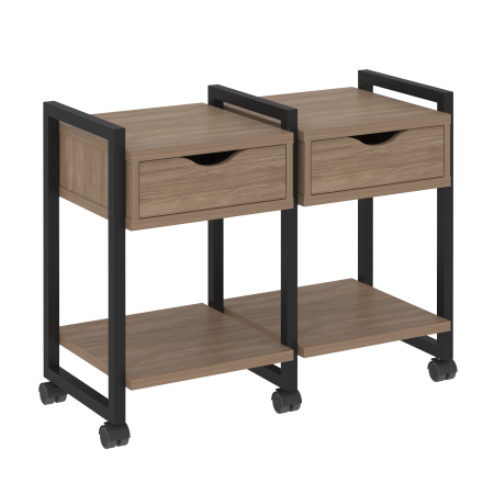 Loft Тумба на колесных опорах VR.L-TN-1.K Дуб Аризона/Металл Черный 970*460*767