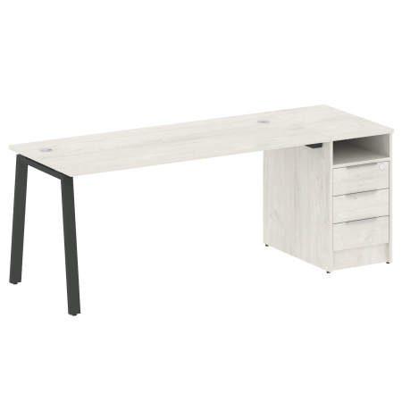 Metal System Рабочая станция с тумбой на А-образном м/к БА.РС-СТП-1.4 Дуб Наварра/Металл Антрацит 2012*720*750 Metal System Рабочая станция с тумбой на А-образном м/к БА.РС-СТП-1.4 Дуб Наварра/Металл Антрацит 2012*720*750